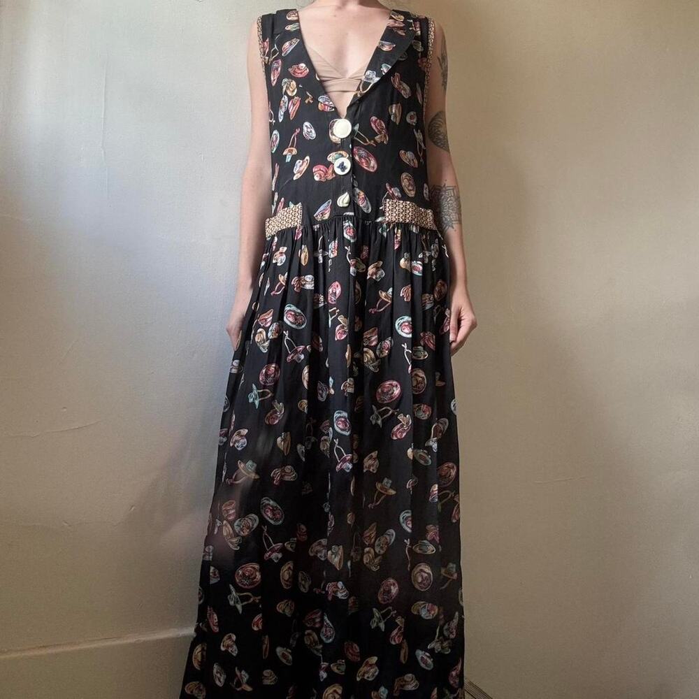Vintage Lolita West by Foxtrot Vest Maxi Dress Small Retro Funky